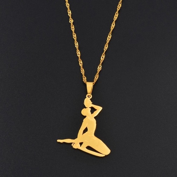 Jewelry - Haiti necklace , drinking girl necklace haiti ,